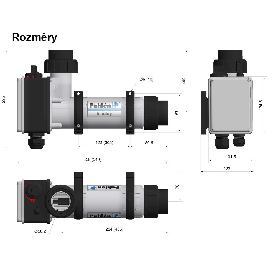 Elektrický ohřev Pahlén 9 kW titan